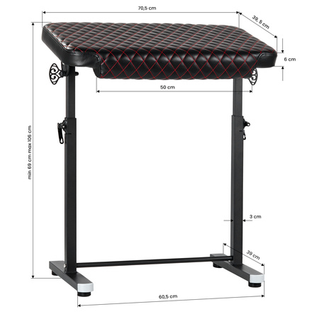 Podłokietnik do tatuażu Pro Ink 718 czarny pik R
