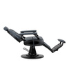 Gabbiano Fotel barberski Francesco grafitowy z czarną szczotkowaną ramą