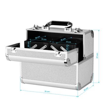 Kuferek kosmetyczny SC 44 srebrny