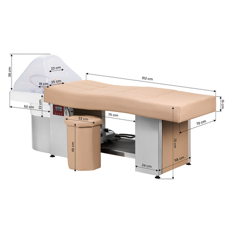 Gabbiano Leżanka Myjnia Head Spa 017 beżowa