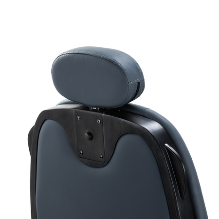 Gabbiano Fotel barberski Francesco grafitowy z czarną szczotkowaną ramą