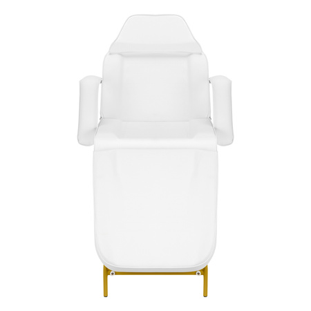 Fotel kosmetyczny 557G z kuwetami złoto biały
