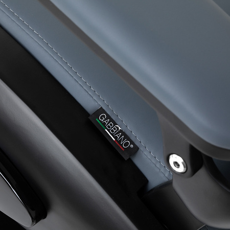 Gabbiano Fotel barberski Francesco grafitowy z czarną ramą