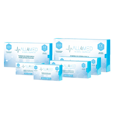 All4med torebki do sterylizacji w autoklawie 190 mm x 330 mm 200 szt.
