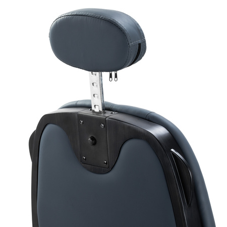 Gabbiano Fotel barberski Francesco grafitowy z czarną szczotkowaną ramą