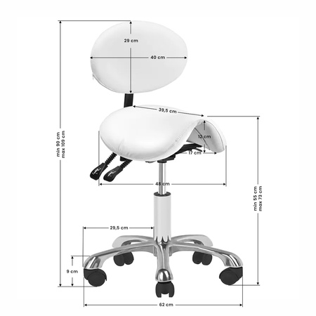 Taboret kosmetyczny 1025 biały Giovanni