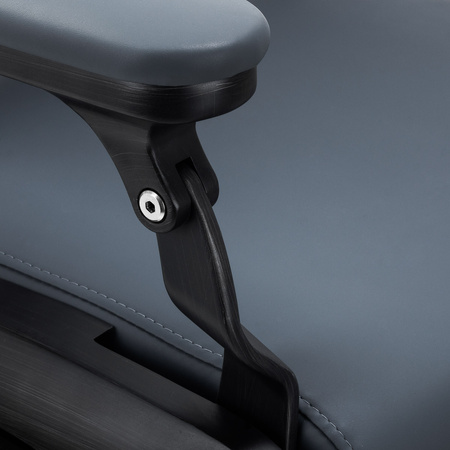 Gabbiano Fotel barberski Francesco grafitowy z czarną szczotkowaną ramą